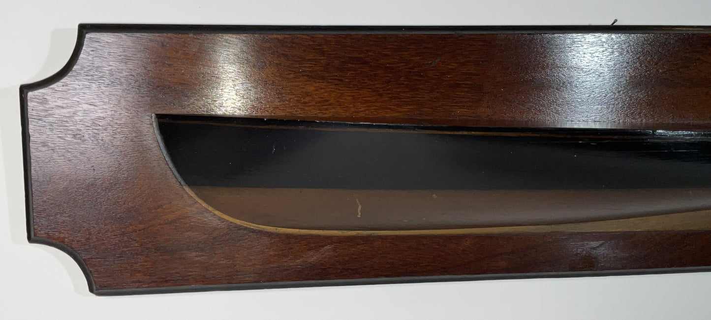 Antique Motor Launch Half Model with Painted Hull