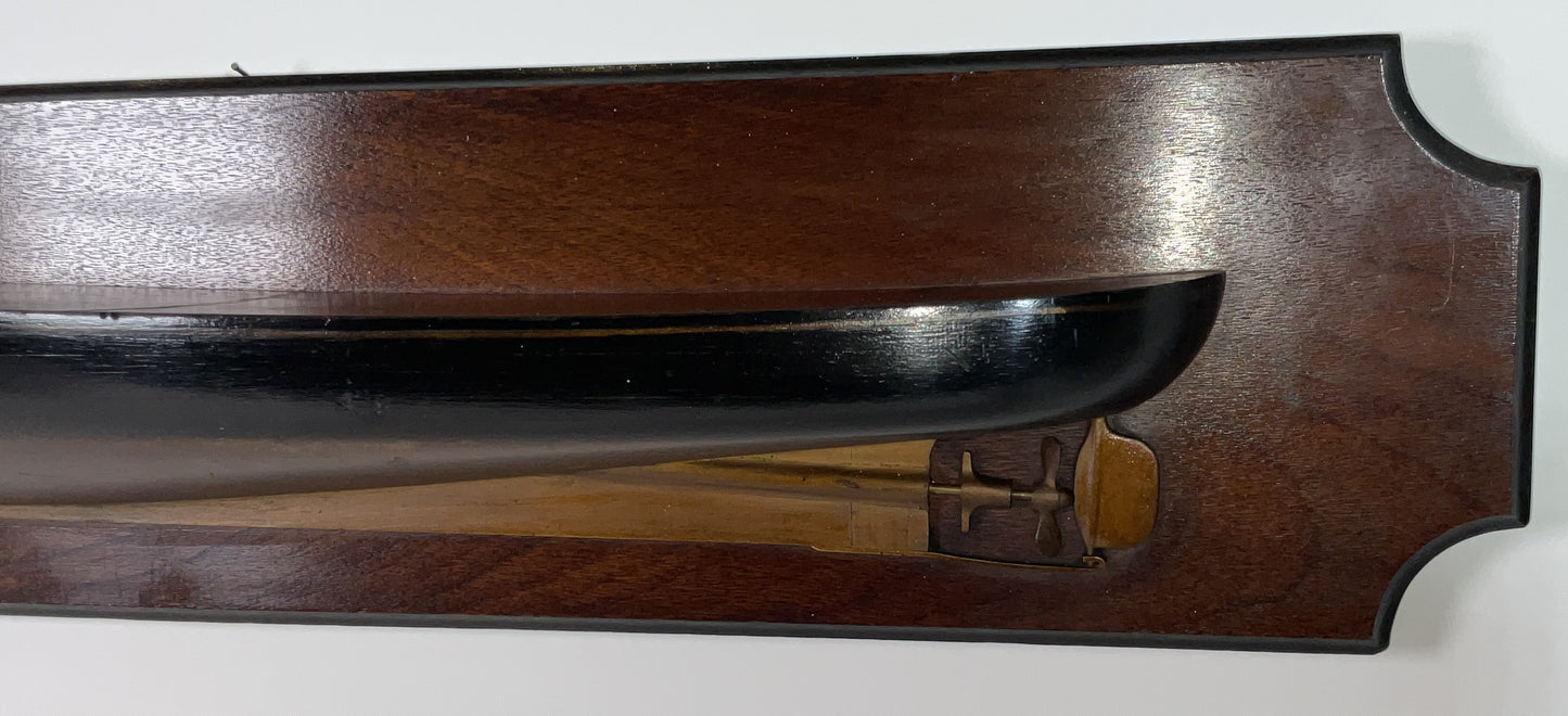 Antique Motor Launch Half Model with Painted Hull