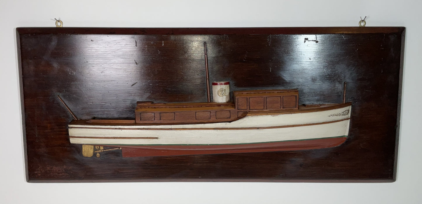 Flat Top Motor Yacht Half Model of a Trumpy