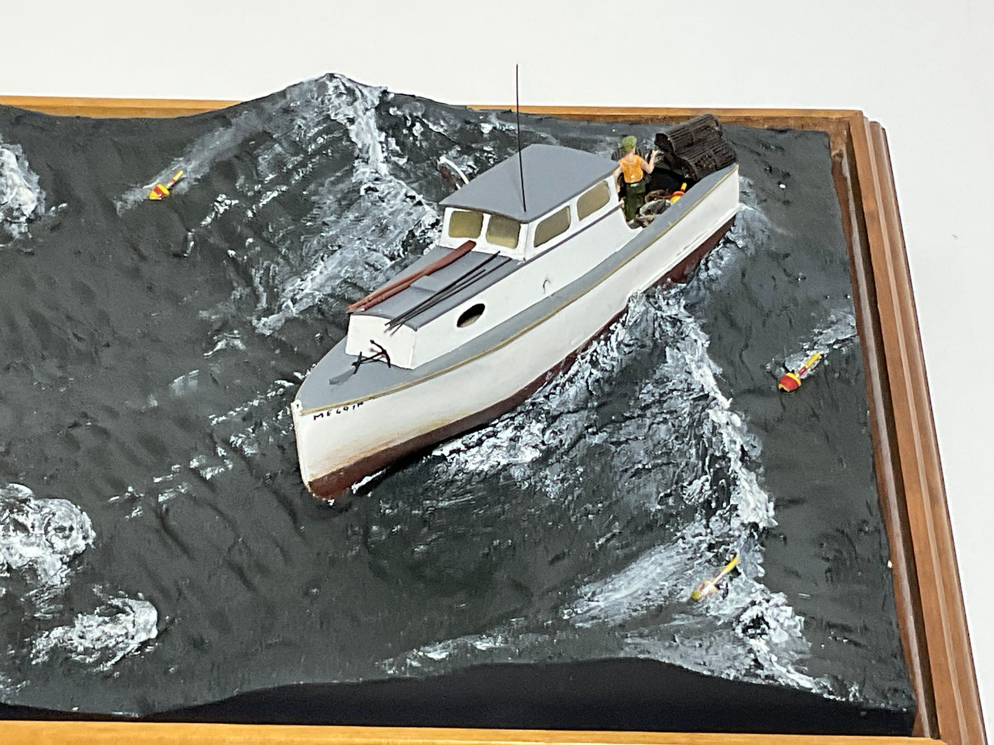 Lobster Boat Diorama Titled "Hauling the Catch"