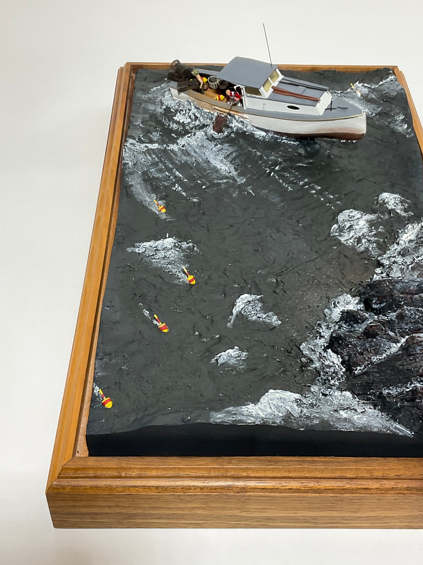 Lobster Boat Diorama Titled "Hauling the Catch"