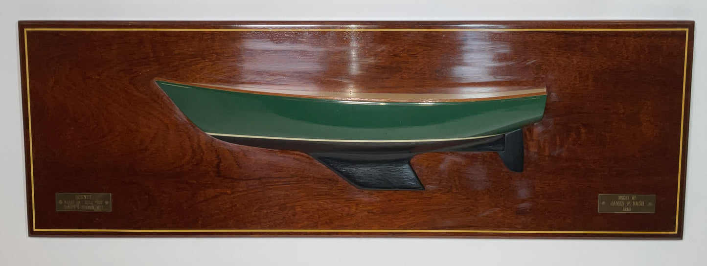 Half Model of the Sailing Yacht Hornet Carved by James Nash