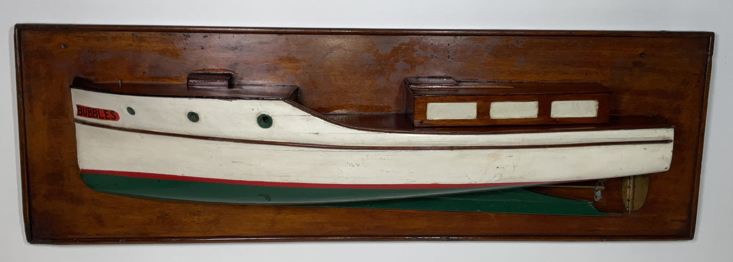 Antique half models of the Motor Yacht "Bubbles,"