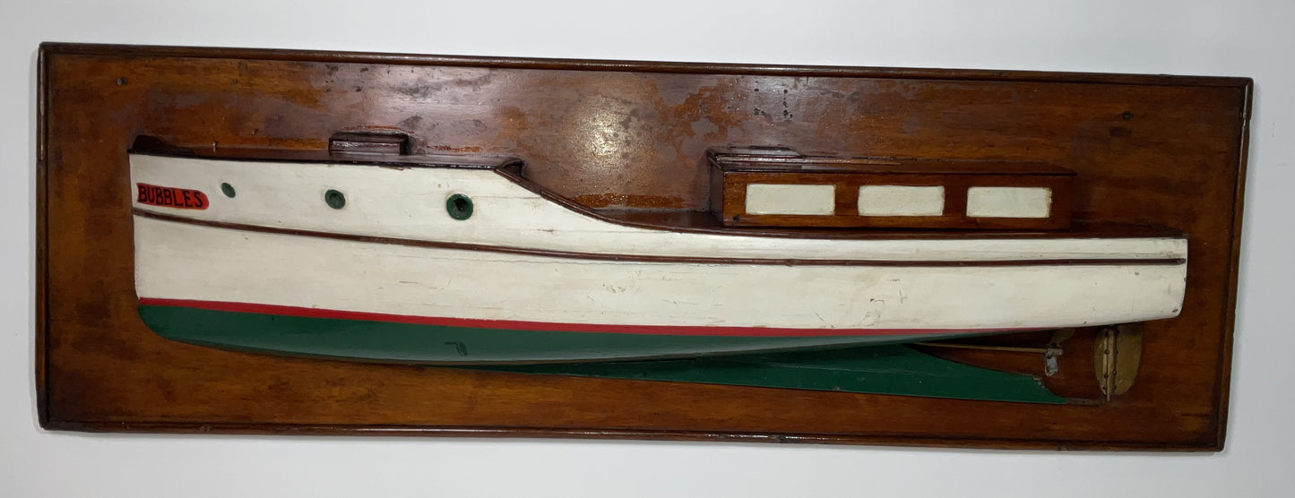 Antique half models of the Motor Yacht "Bubbles,"
