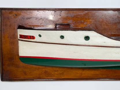 Antique half models of the Motor Yacht "Bubbles,"