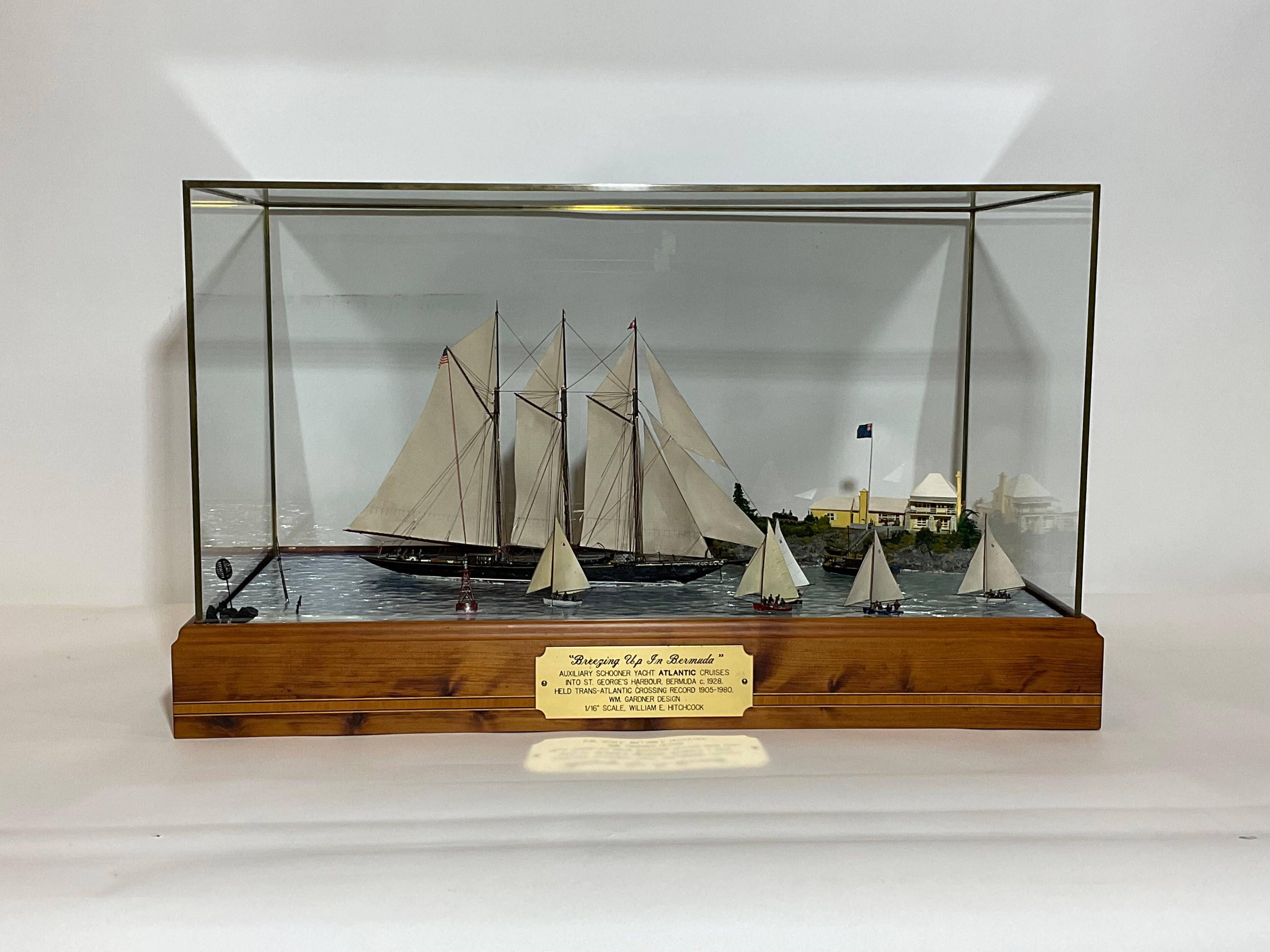 Maritime Ship high quality box diorama photograph sail boat marine map ocean oceanographer