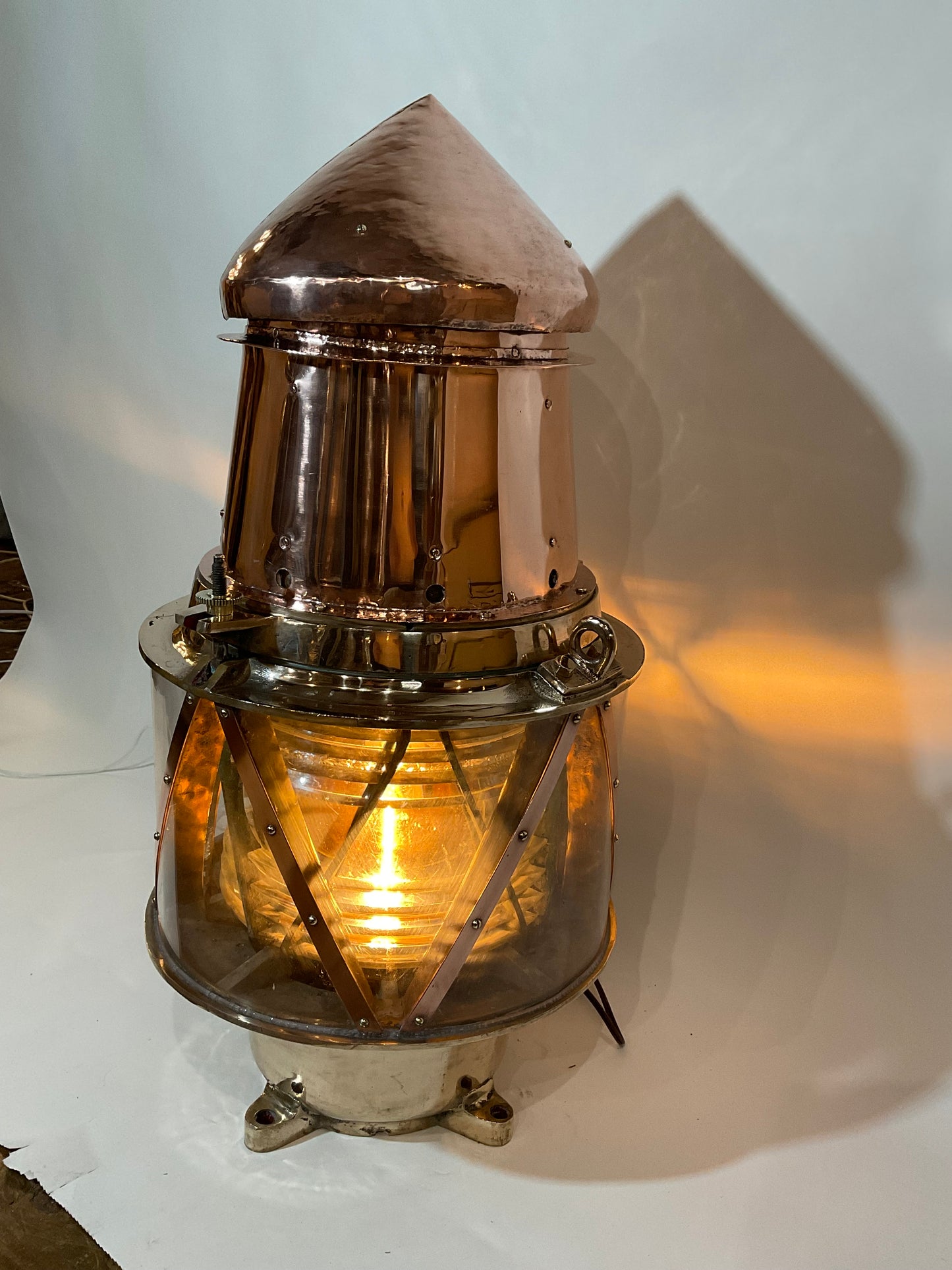 A Pair of Maritime Beacon With Fresnel Lens