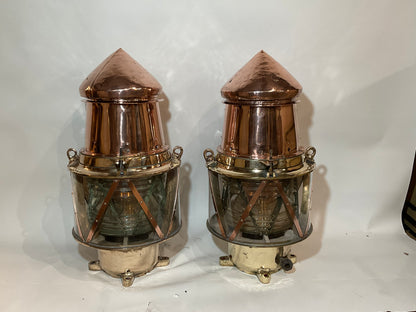 A Pair of Maritime Beacon With Fresnel Lens