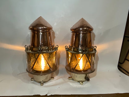 A Pair of Maritime Beacon With Fresnel Lens