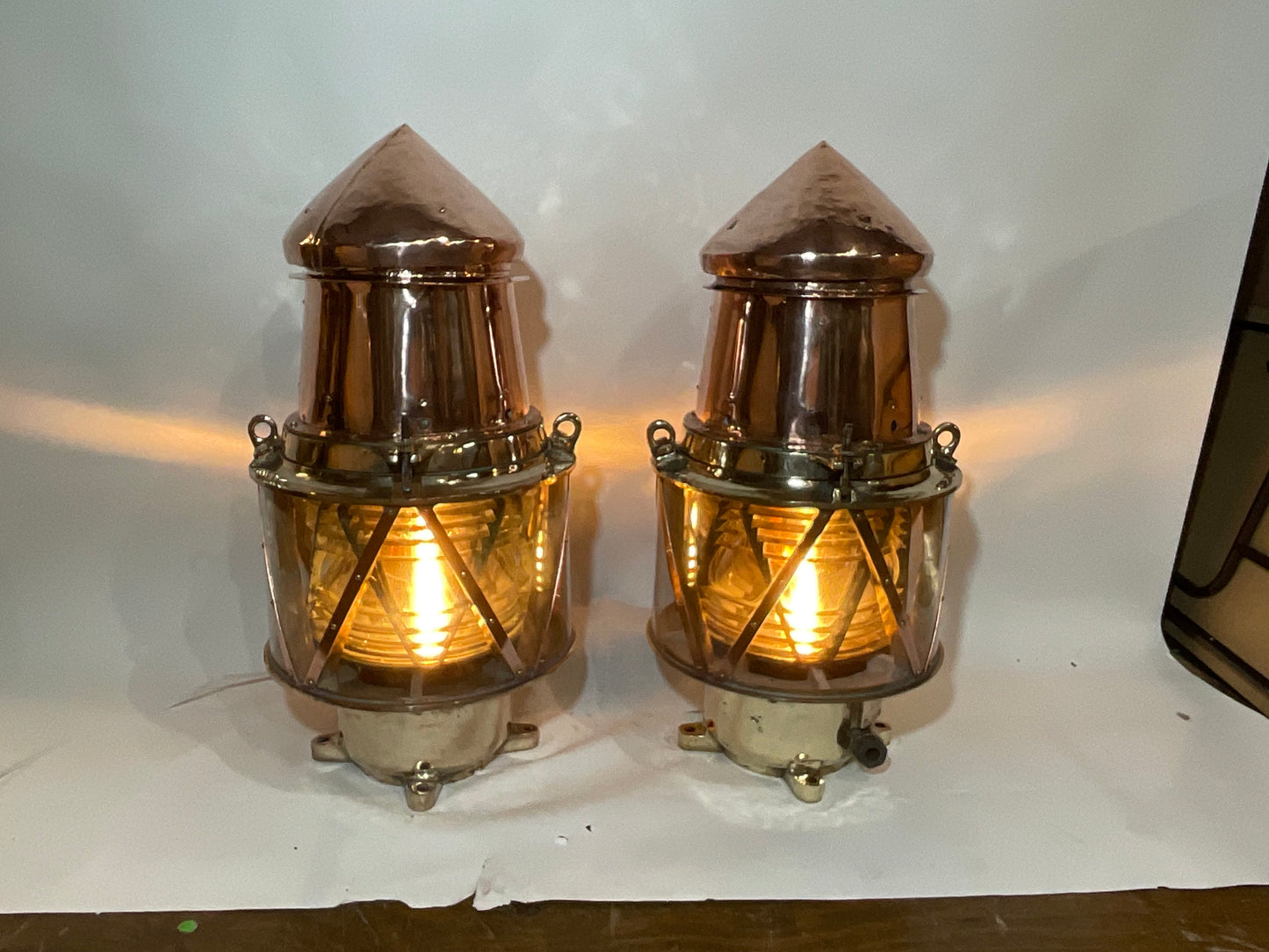 A Pair of Maritime Beacon With Fresnel Lens