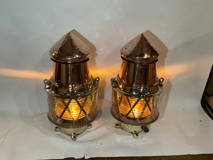 A Pair of Maritime Beacon With Fresnel Lens