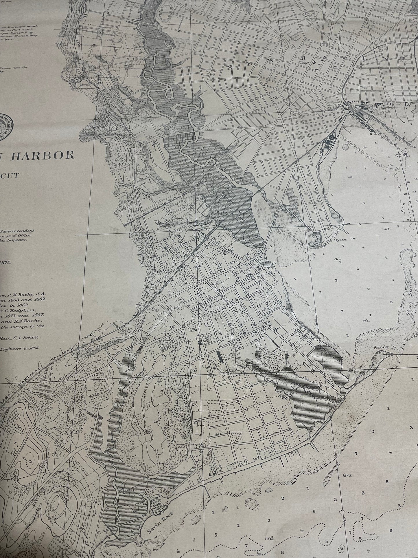 1896 Chart of the New Haven Harbor