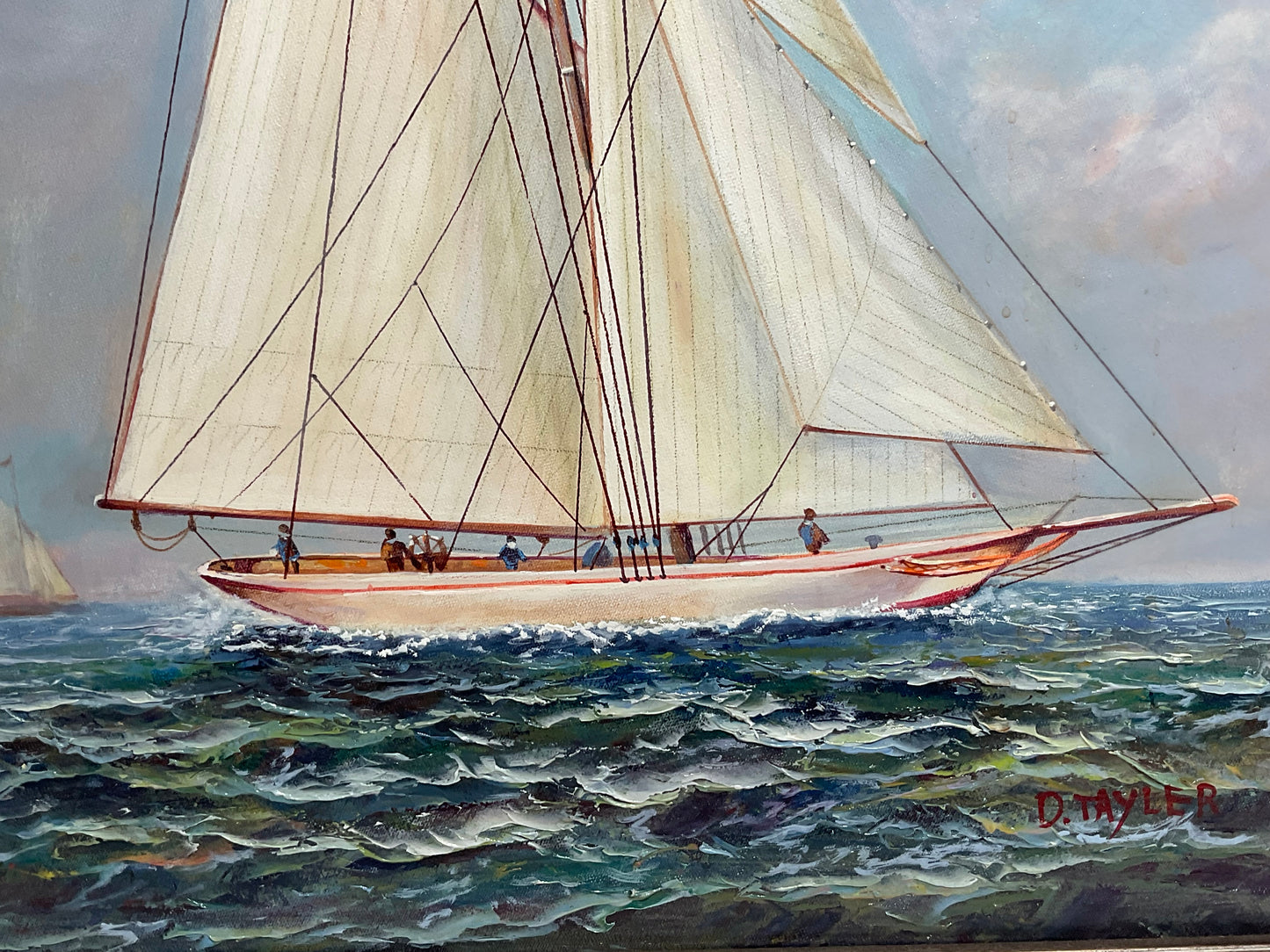 Painting of a Sailing sloop By D. Tayler