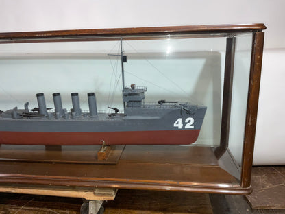 USS Jenkins Ship Model with Case