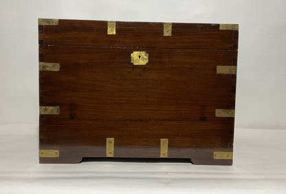 Teak and Brass Campaign Trunk