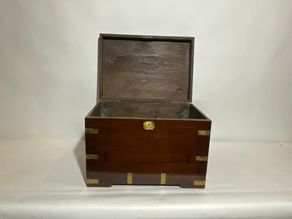Teak and Brass Campaign Trunk