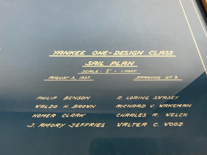 Rare Yankee One Design Class Blueprint