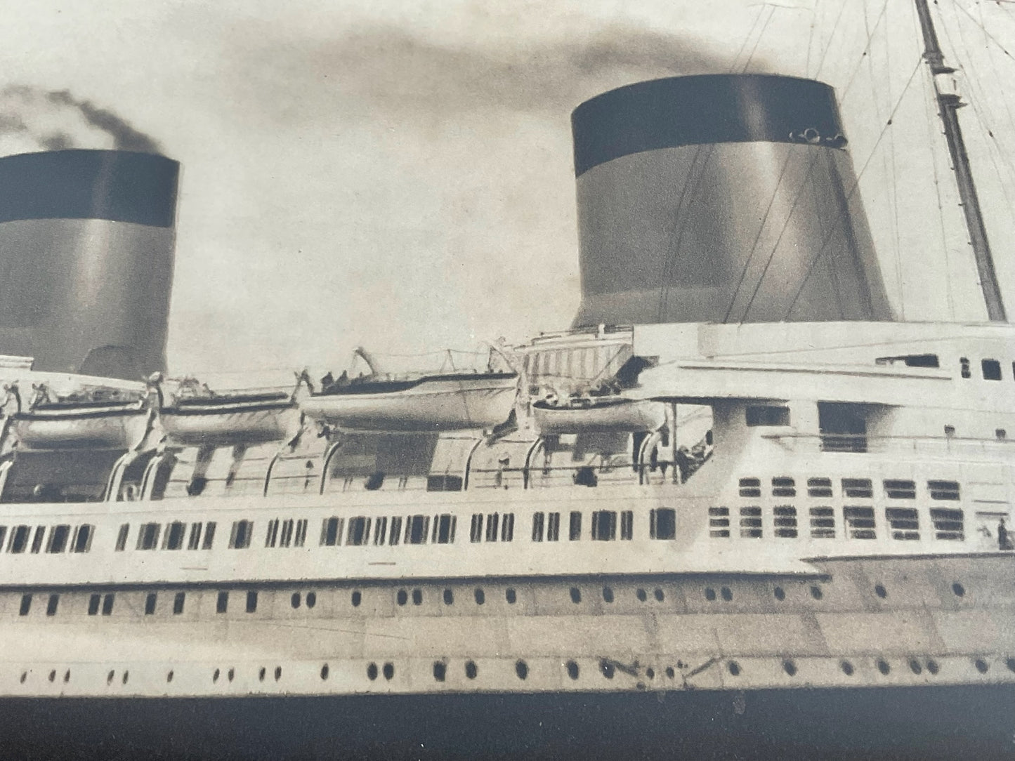 SS Normandie French Line Lithograph
