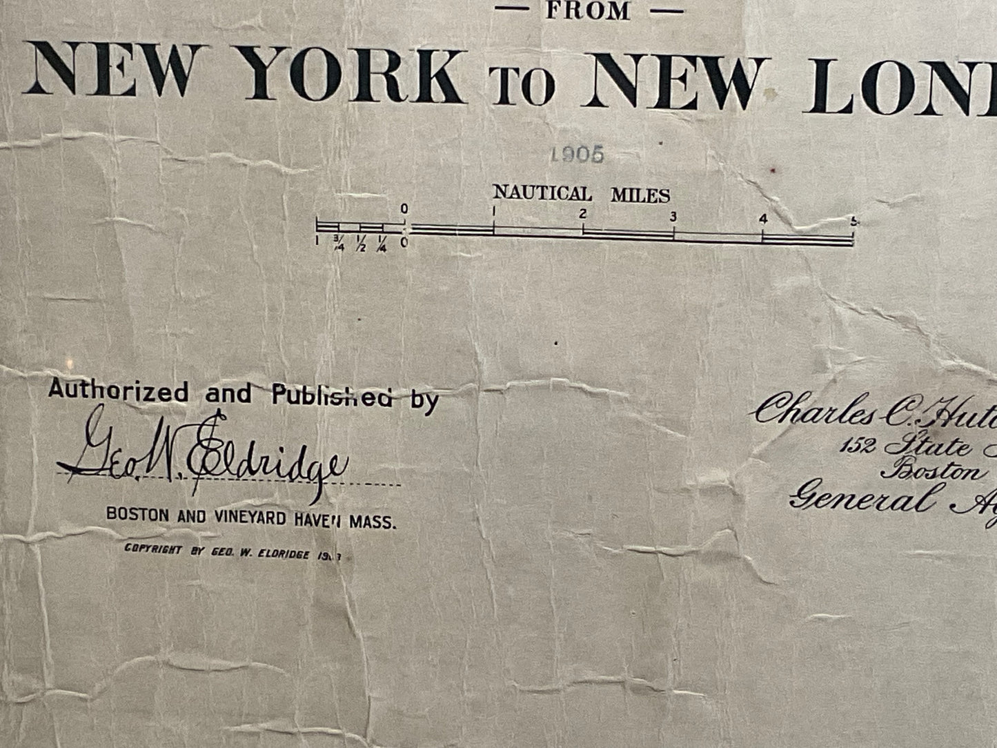 1905 Chart of Long Island Sound by Eldridge