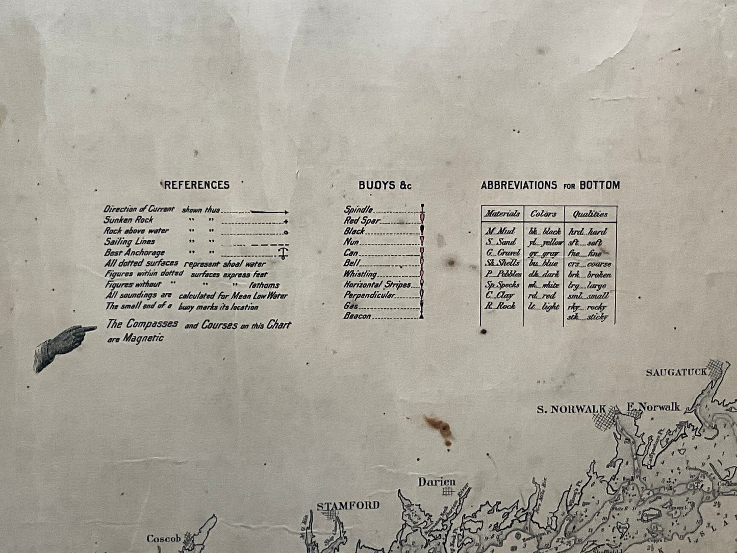 1905 Chart of Long Island Sound by Eldridge