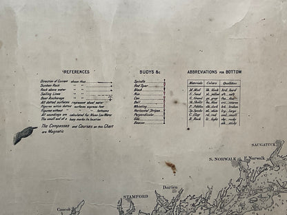 1905 Chart of Long Island Sound by Eldridge