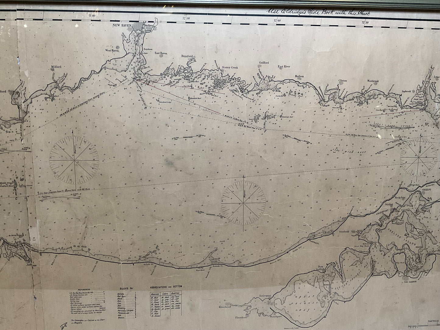 1905 Chart of Long Island Sound by Eldridge