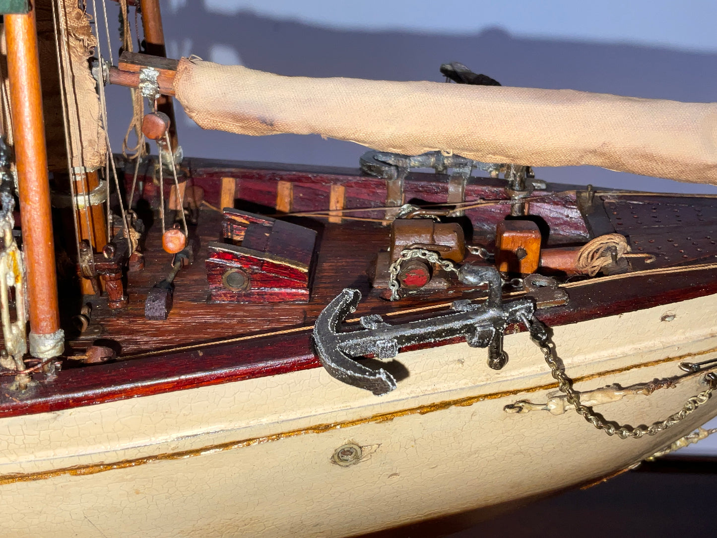 Antique Ship Model of Schooner Yacht Mendham