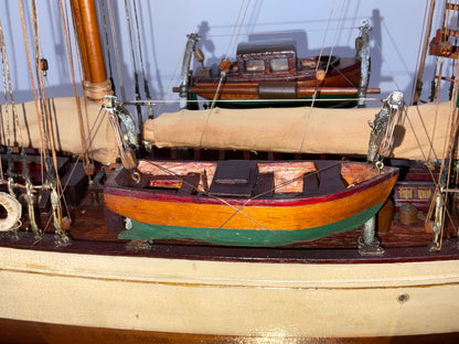 Antique Ship Model of Schooner Yacht Mendham