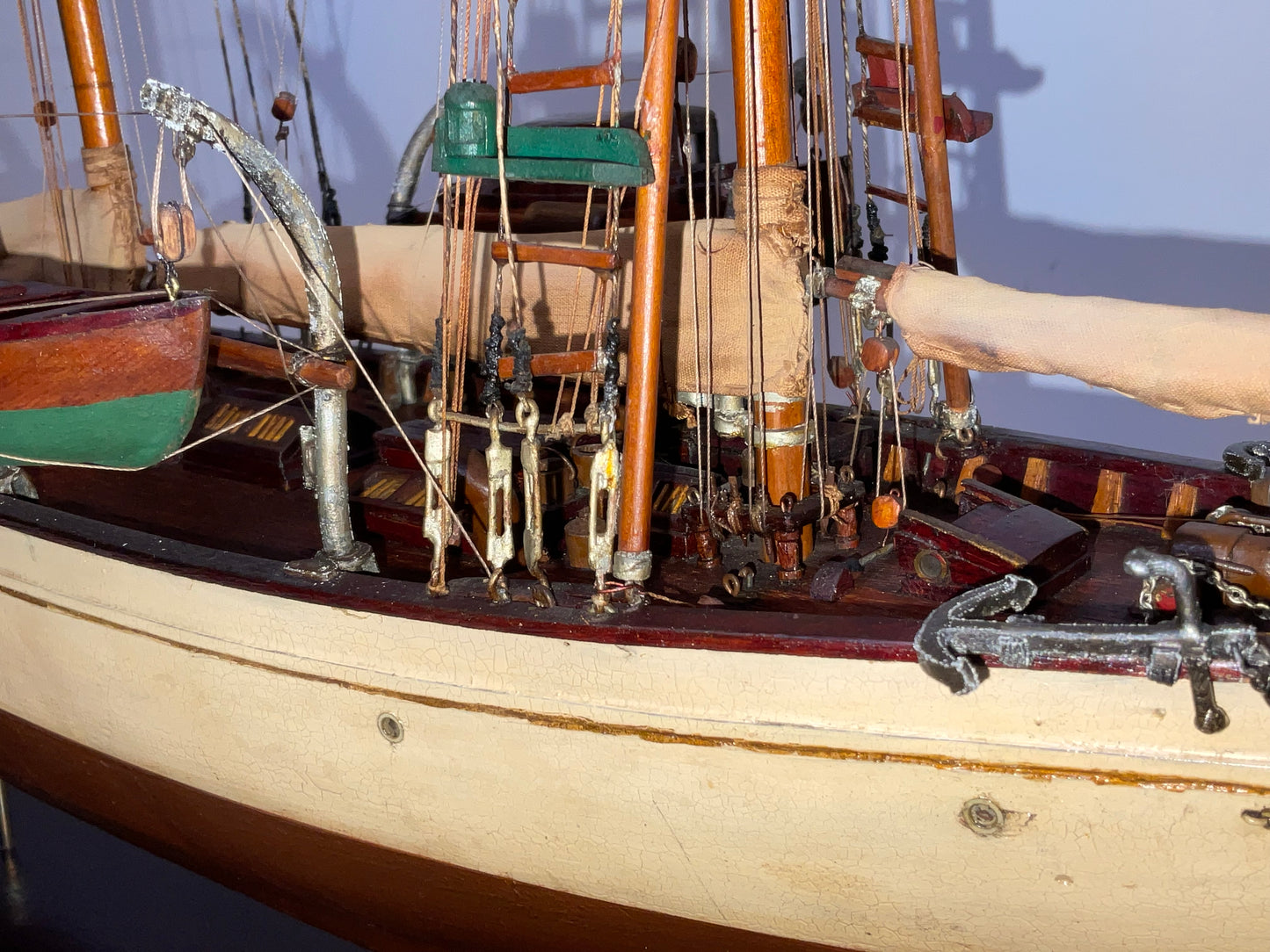 Antique Ship Model of Schooner Yacht Mendham