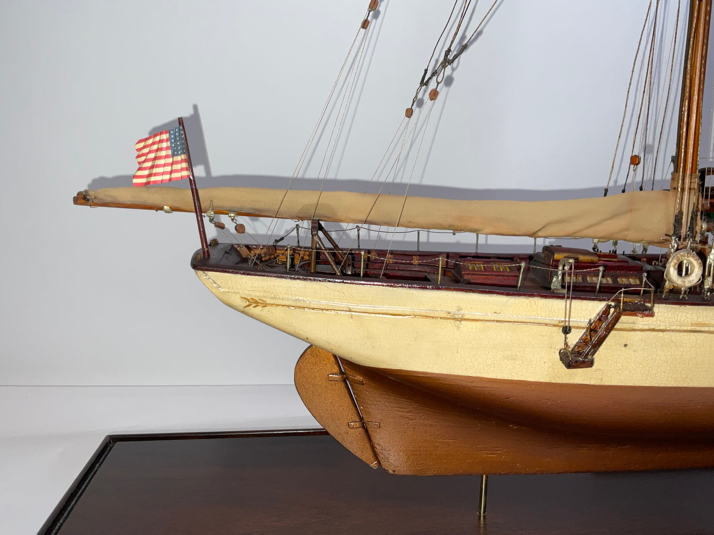 Antique Ship Model of Schooner Yacht Mendham