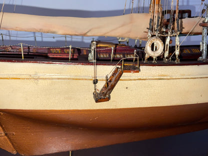 Antique Ship Model of Schooner Yacht Mendham