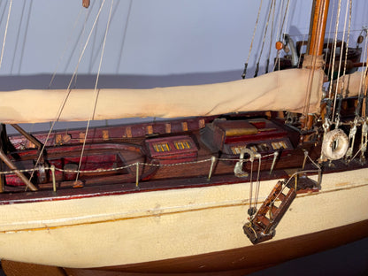 Antique Ship Model of Schooner Yacht Mendham