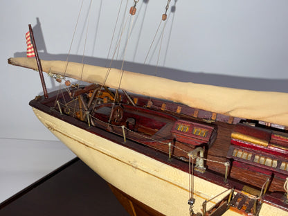 Antique Ship Model of Schooner Yacht Mendham