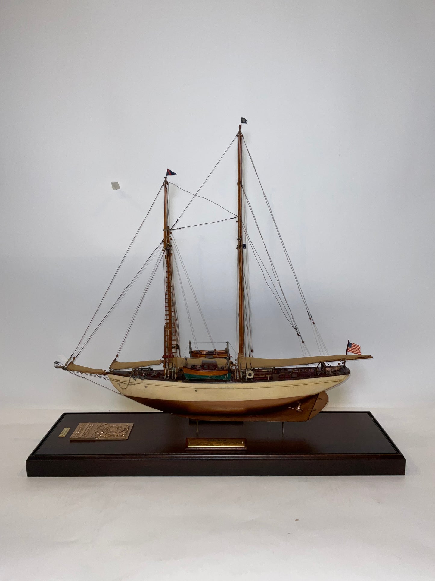 Antique Ship Model of Schooner Yacht Mendham