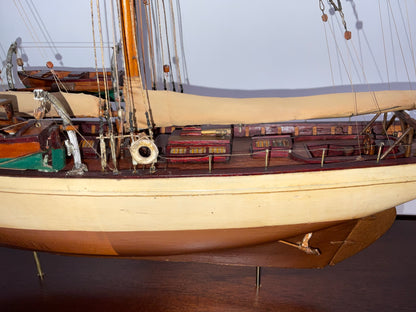 Antique Ship Model of Schooner Yacht Mendham