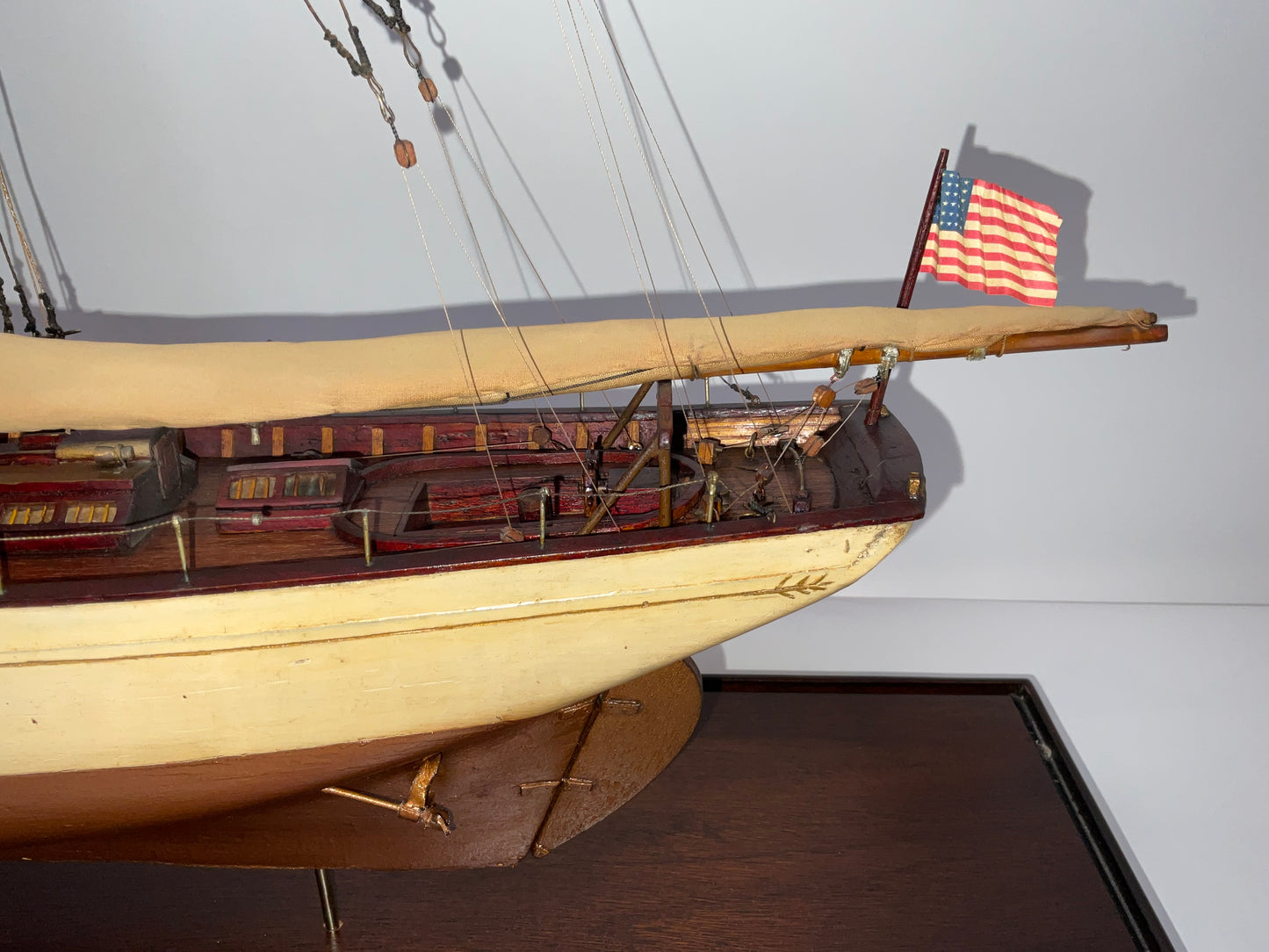 Antique Ship Model of Schooner Yacht Mendham