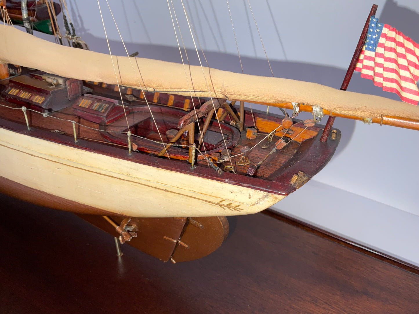 Antique Ship Model of Schooner Yacht Mendham