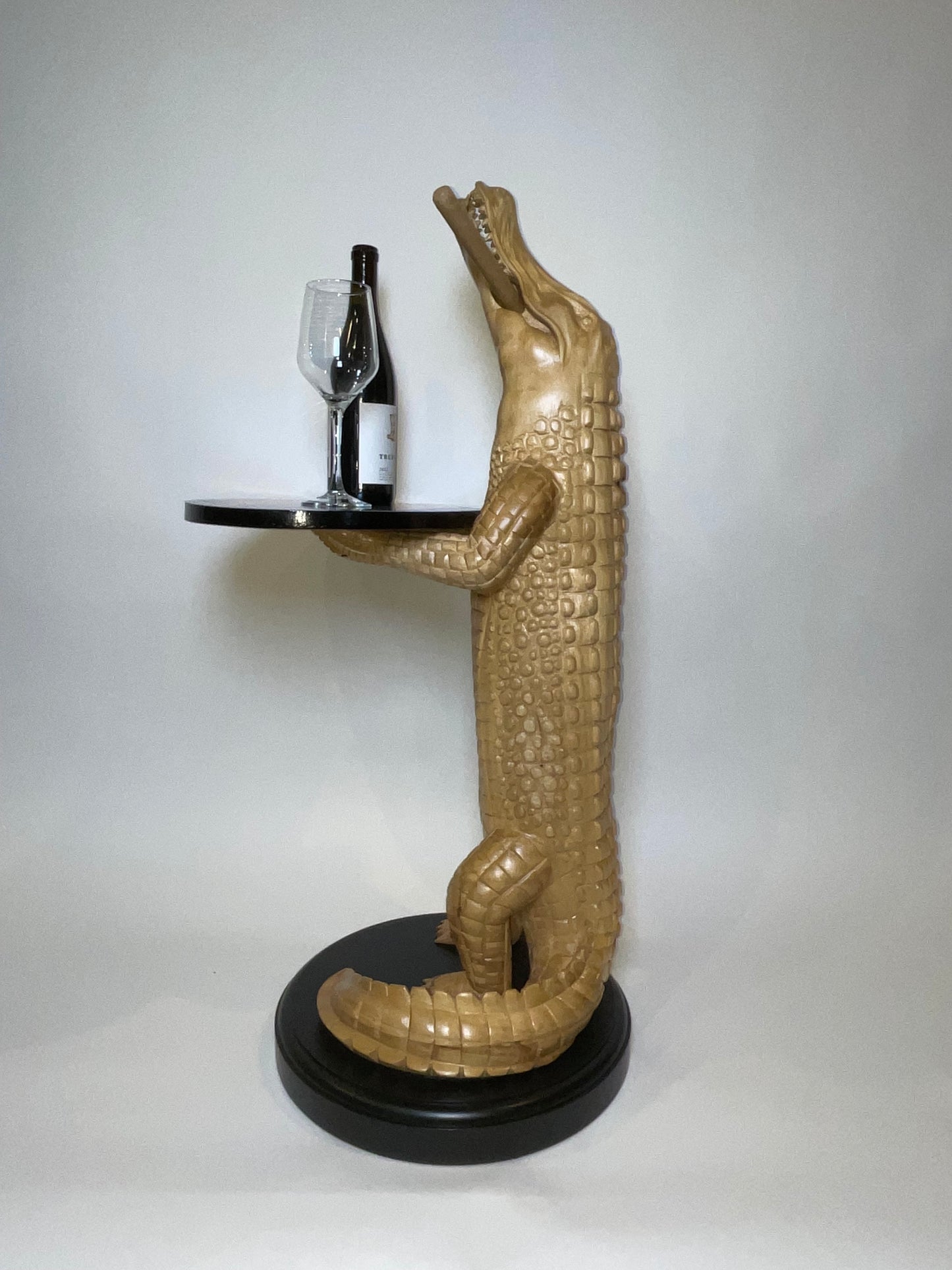 Carved Wood Alligator with Cigar