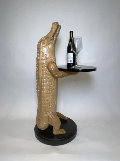 Carved Wood Alligator with Cigar