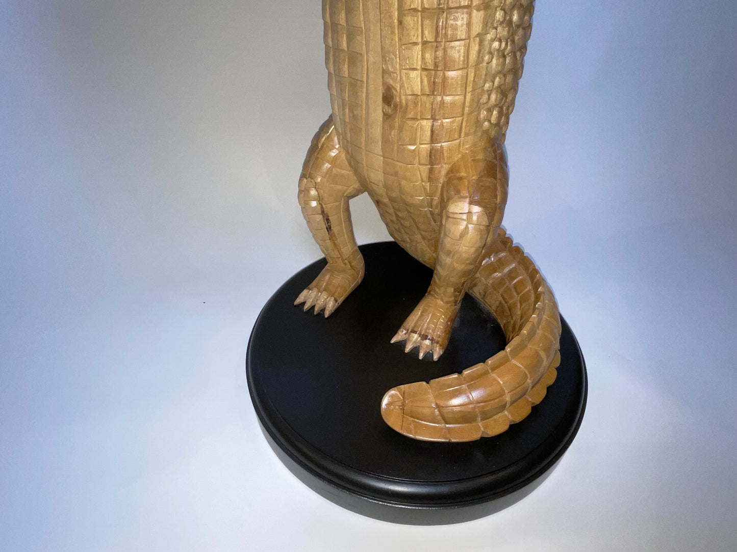 Carved Wood Alligator with Cigar