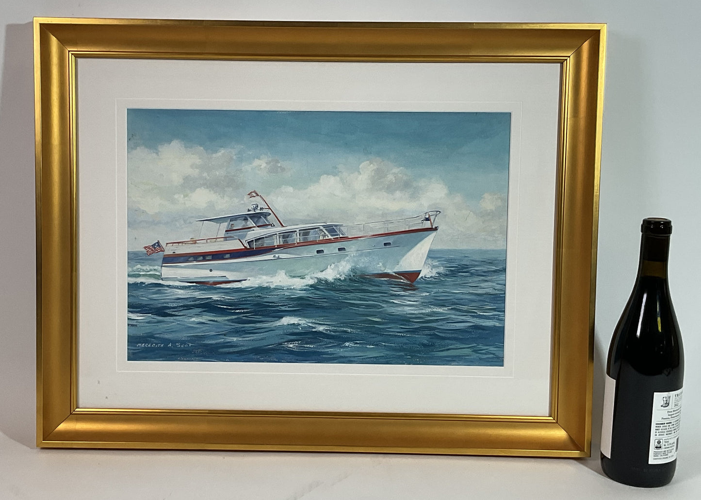 Gouache Paint of a Yacht by Meredith A. Scott