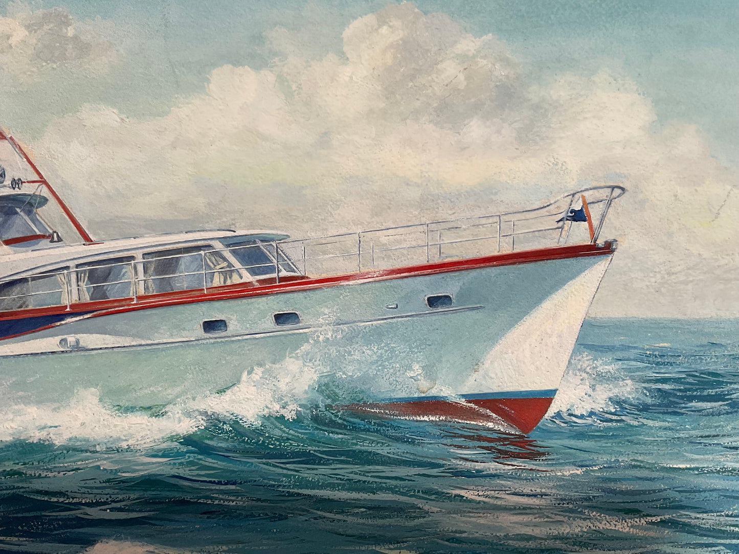 Gouache Paint of a Yacht by Meredith A. Scott