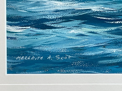 Gouache Paint of a Yacht by Meredith A. Scott