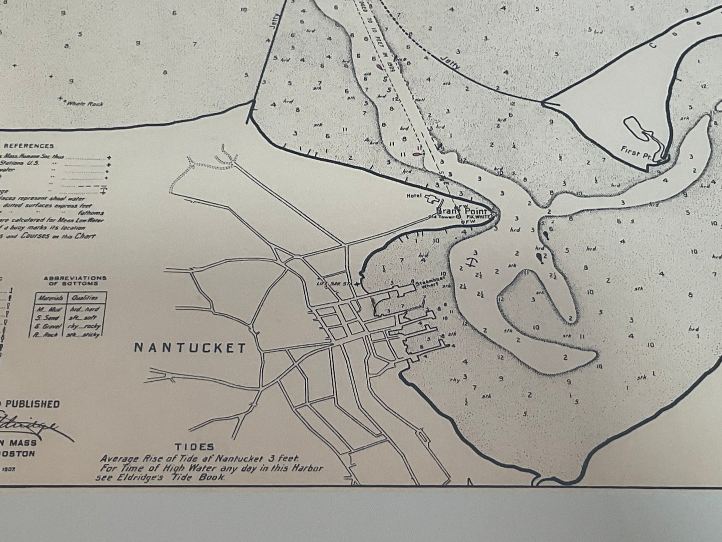 1907 Chart of Nantucket Harbor by George Eldridge