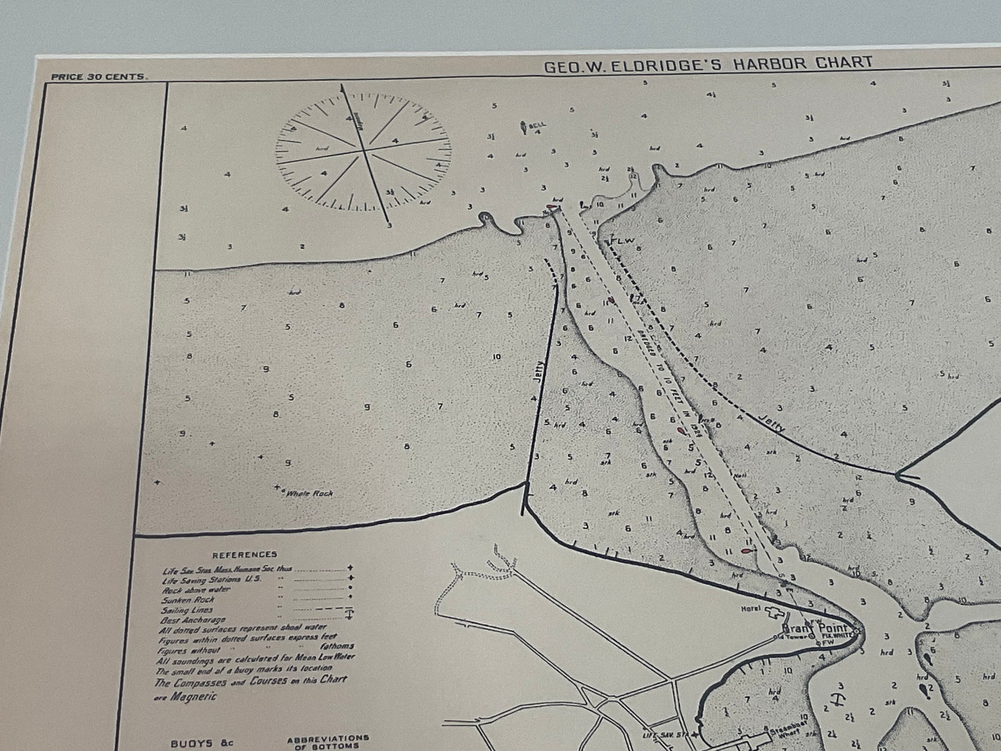 1907 Chart of Nantucket Harbor by George Eldridge