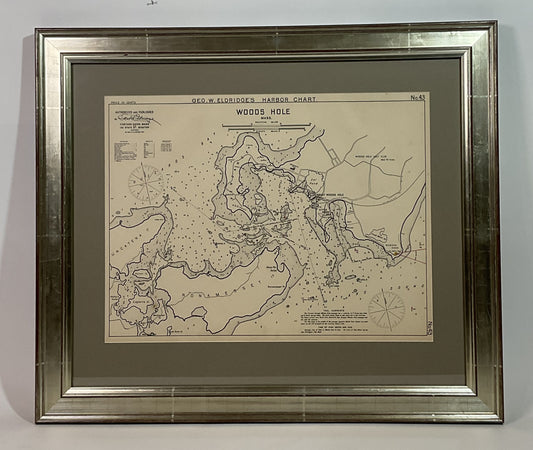 1901 Nautical Chart Showing Woods Hole, Mass