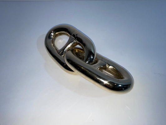 Double Link of Highly Polished Stud Link Chain