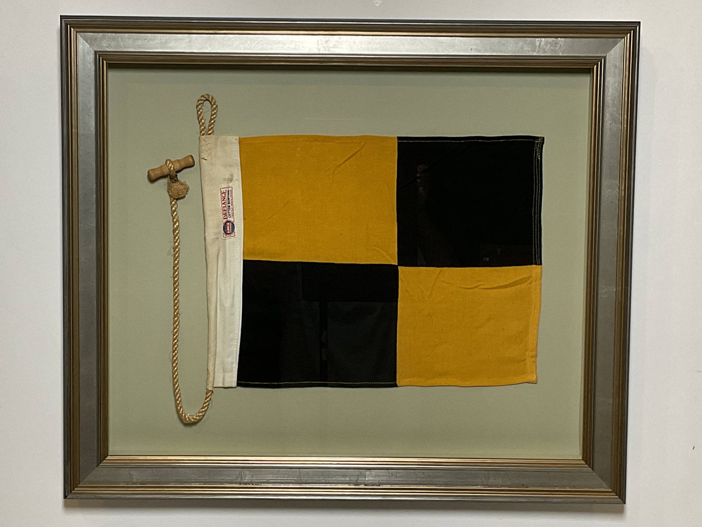 Framed International Code of Signals Lima (L) Linen Flag