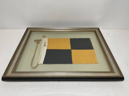 Framed International Code of Signals Lima (L) Linen Flag