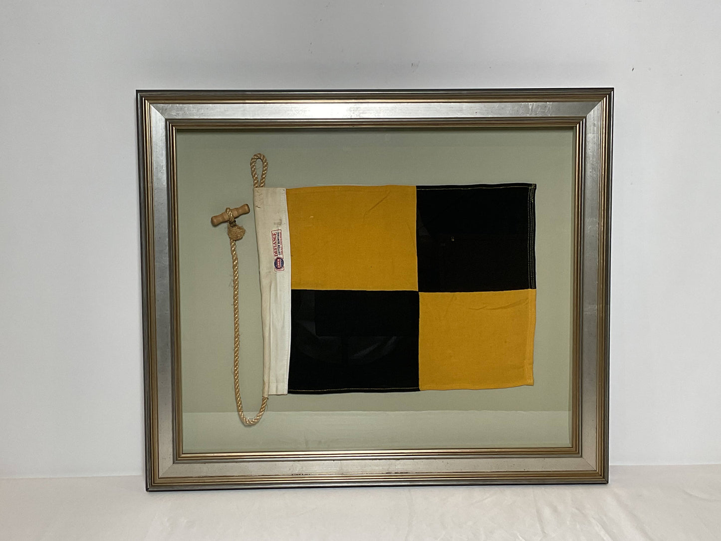 Framed International Code of Signals Lima (L) Linen Flag